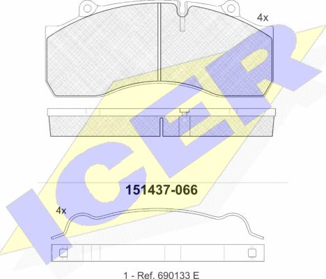 Icer 151437 - Brake Pad Set, disc brake autospares.lv