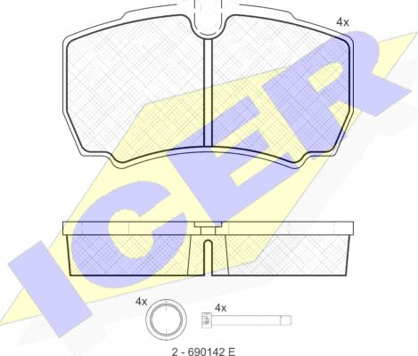 Icer 151640 - Brake Pad Set, disc brake autospares.lv