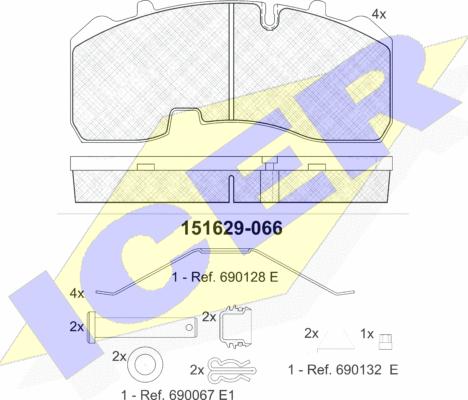 Icer 151629-066 - Brake Pad Set, disc brake autospares.lv