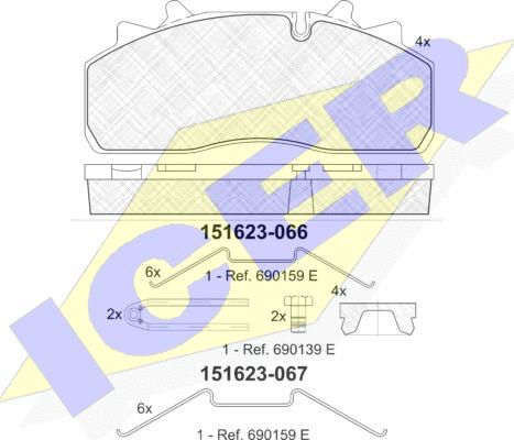 Icer 151623 - Brake Pad Set, disc brake autospares.lv