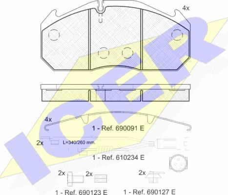 Icer 151040-112 - Brake Pad Set, disc brake autospares.lv