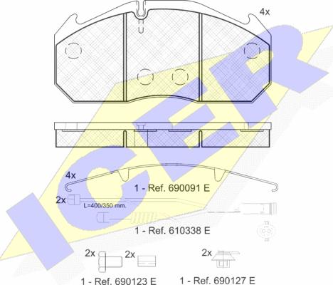 Icer 151040-127 - Brake Pad Set, disc brake autospares.lv