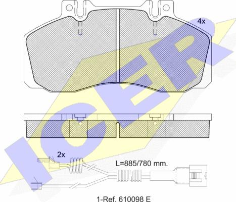 Icer 151080-114 - Brake Pad Set, disc brake autospares.lv