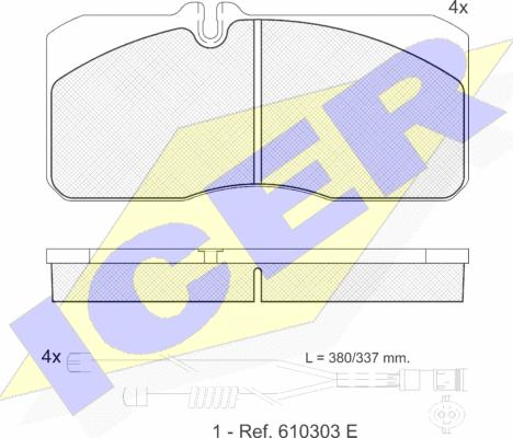 Icer 151088-120 - Brake Pad Set, disc brake autospares.lv