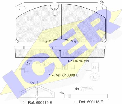 Icer 151079 - Brake Pad Set, disc brake autospares.lv