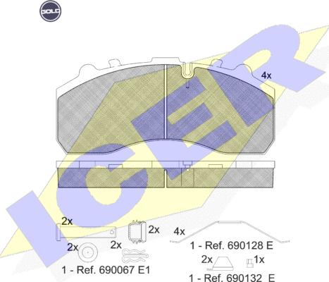 Icer 151194 G - Brake Pad Set, disc brake autospares.lv