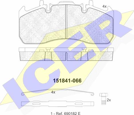 Icer 151841-066 - Brake Pad Set, disc brake autospares.lv