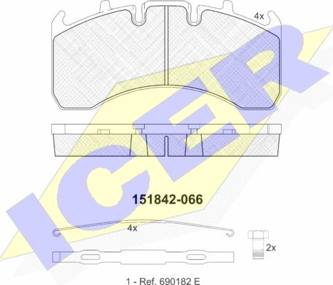 Icer 151842 - Brake Pad Set, disc brake autospares.lv