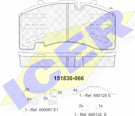 Icer 151830 - Brake Pad Set, disc brake autospares.lv