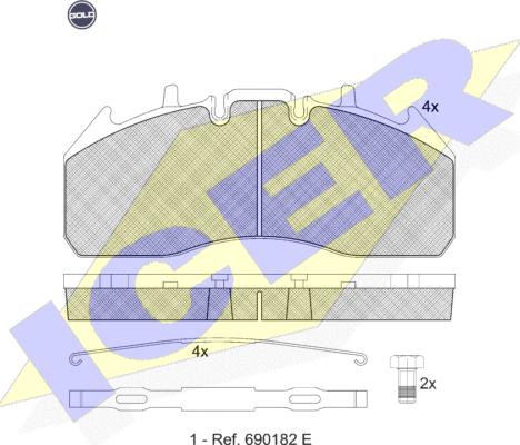 Icer 151831 G - Brake Pad Set, disc brake autospares.lv