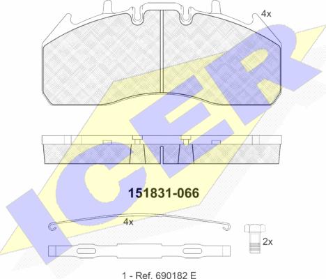 Icer 151831 - Brake Pad Set, disc brake autospares.lv