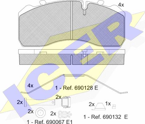 Icer 151254-066 - Brake Pad Set, disc brake autospares.lv