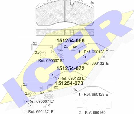 Icer 151254 - Brake Pad Set, disc brake autospares.lv