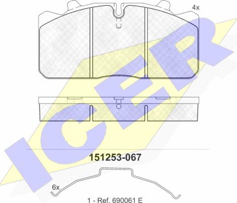 Icer 151253 - Brake Pad Set, disc brake autospares.lv