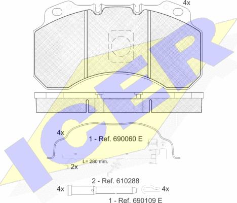 Icer 151280-119 - Brake Pad Set, disc brake autospares.lv