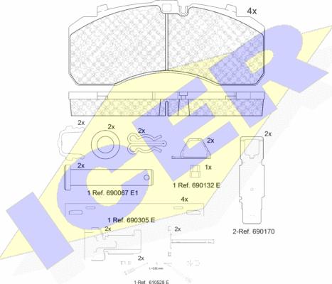 Icer 152091-113 - Brake Pad Set, disc brake autospares.lv