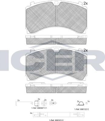 Icer 152123-066 - Brake Pad Set, disc brake autospares.lv