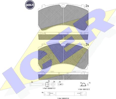 Icer 152123 G - Brake Pad Set, disc brake autospares.lv