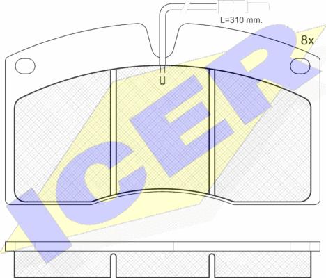 Icer 161039 - Brake Pad Set, disc brake autospares.lv