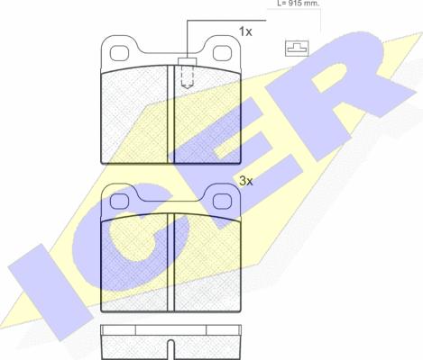 Icer 180947 - Brake Pad Set, disc brake autospares.lv