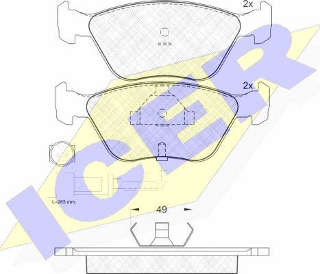 Icer 180954 - Brake Pad Set, disc brake autospares.lv