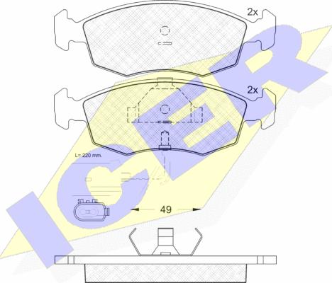 Icer 180955 - Brake Pad Set, disc brake autospares.lv