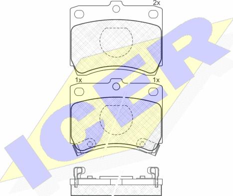 Icer 180969 - Brake Pad Set, disc brake autospares.lv