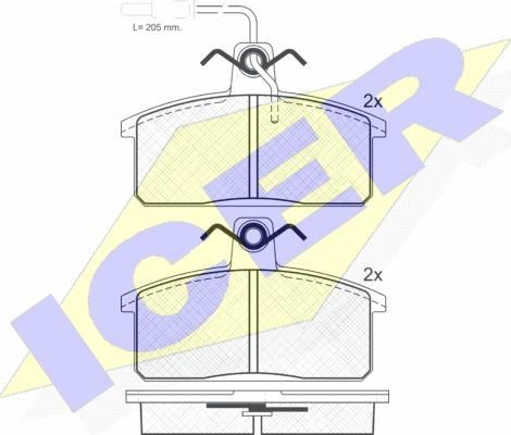 Icer 180966 - Brake Pad Set, disc brake autospares.lv