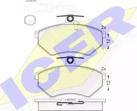Icer 180987 - Brake Pad Set, disc brake autospares.lv