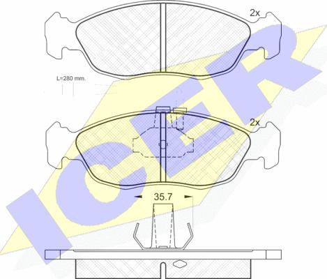 Icer 180932 - Brake Pad Set, disc brake autospares.lv