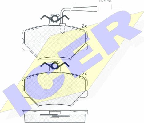 Icer 180928 - Brake Pad Set, disc brake autospares.lv