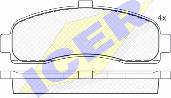 Icer 180922 - Brake Pad Set, disc brake autospares.lv