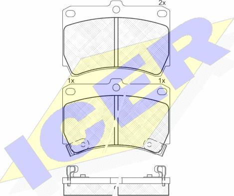 Icer 180970 - Brake Pad Set, disc brake autospares.lv