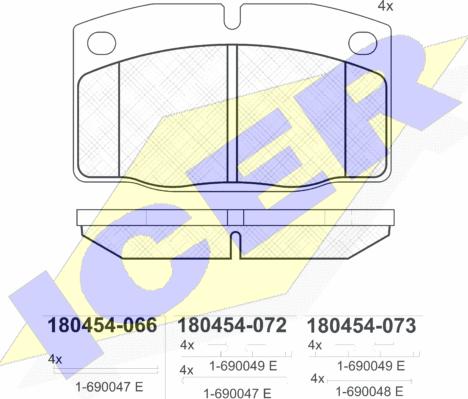 Icer 180454 - Brake Pad Set, disc brake autospares.lv