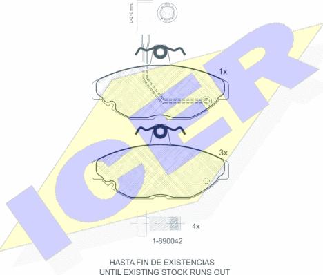 Icer 180455-700 - Brake Pad Set, disc brake autospares.lv