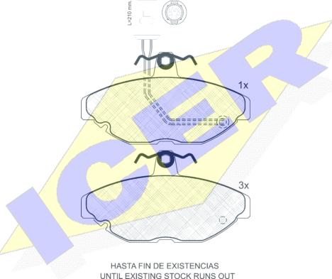 Icer 180455 - Brake Pad Set, disc brake autospares.lv