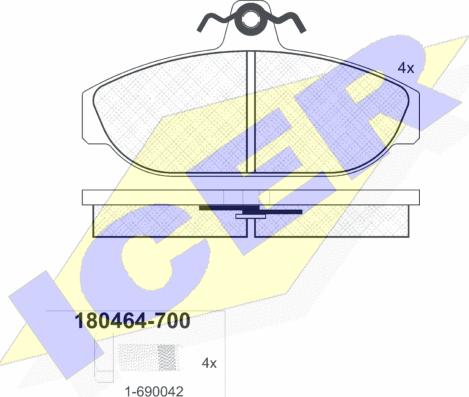 Icer 180464-700 - Brake Pad Set, disc brake autospares.lv