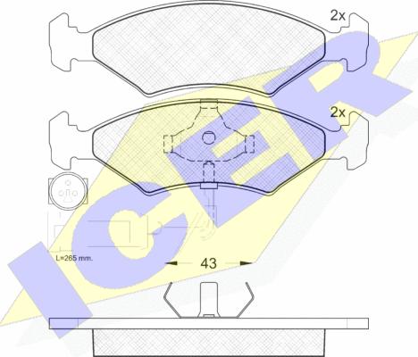 Icer 180410 - Brake Pad Set, disc brake autospares.lv