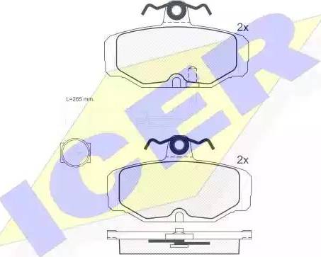 Icer 180598 - Brake Pad Set, disc brake autospares.lv