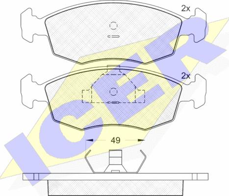 Icer 180543 - Brake Pad Set, disc brake autospares.lv