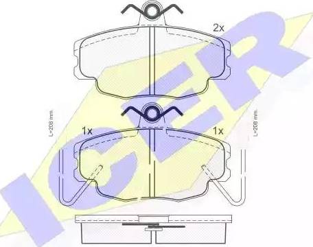 Icer 180554 - Brake Pad Set, disc brake autospares.lv