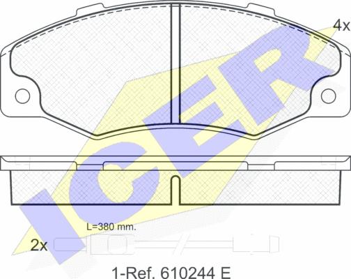 Icer 180556 - Brake Pad Set, disc brake autospares.lv