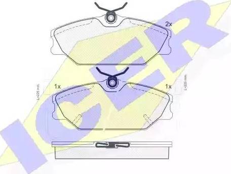 Icer 180557 - Brake Pad Set, disc brake autospares.lv