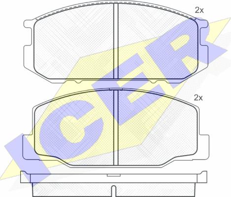 Icer 180500 - Brake Pad Set, disc brake autospares.lv