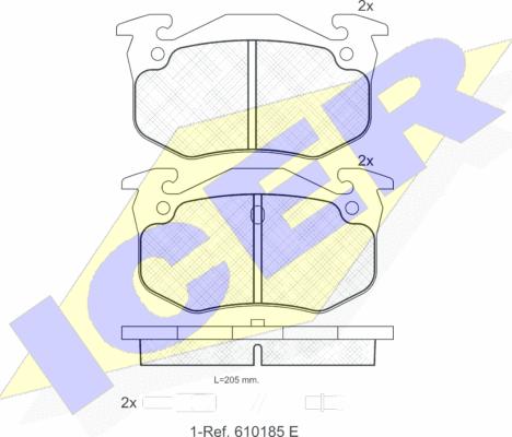 Icer 180535 - Brake Pad Set, disc brake autospares.lv