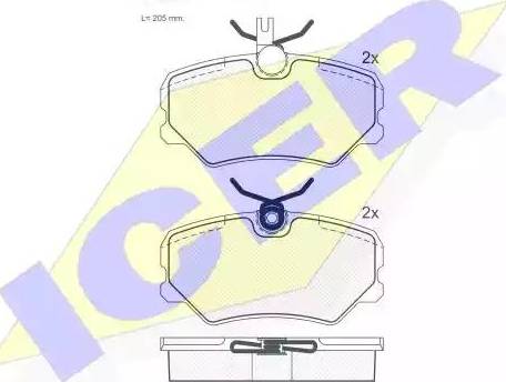 Icer 180696 - Brake Pad Set, disc brake autospares.lv