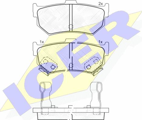 Icer 180600 - Brake Pad Set, disc brake autospares.lv