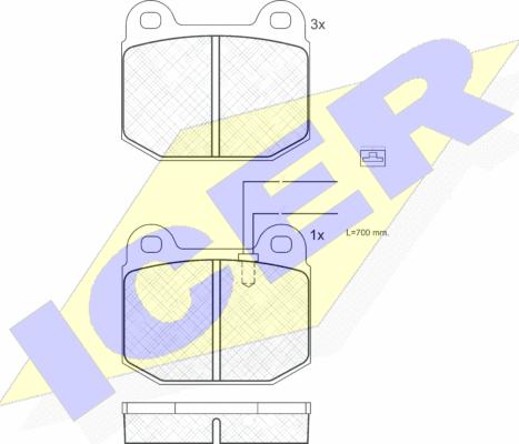 Icer 180627 - Brake Pad Set, disc brake autospares.lv