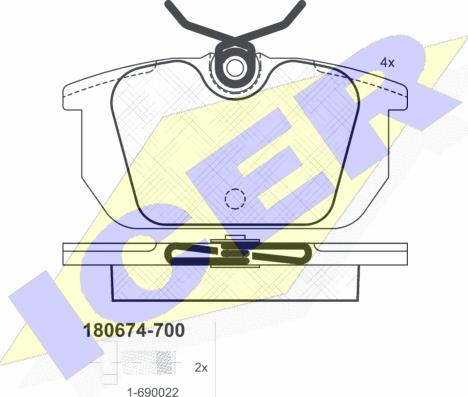 Icer 180674-700 - Brake Pad Set, disc brake autospares.lv