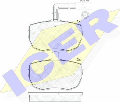 Icer 180672 - Brake Pad Set, disc brake autospares.lv